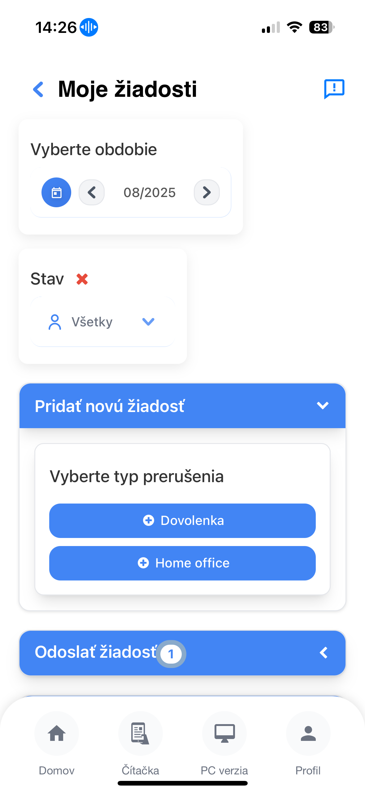 Moje žiadosti